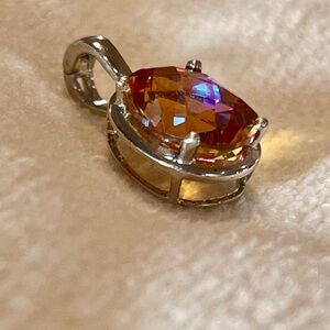 Elegant 925 Silver and Twighlight Topaz Stone Pendant